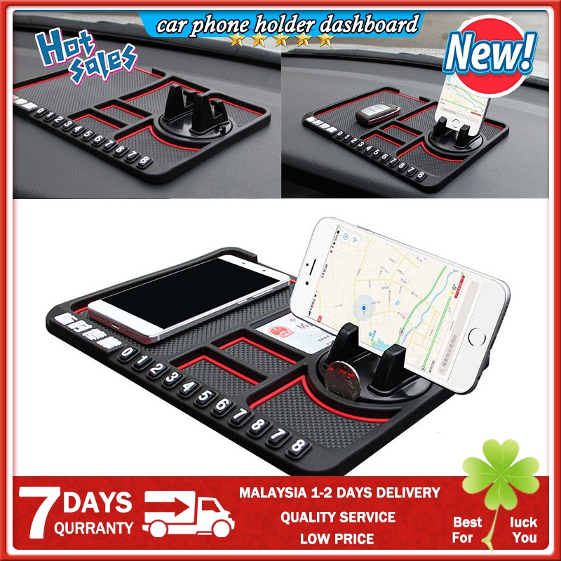 Car Dashboard Anti Slip Mat Sticky Pad GPS Mobile Phone Holder Stand Parking Phone Number Plate Car Accessories Decor