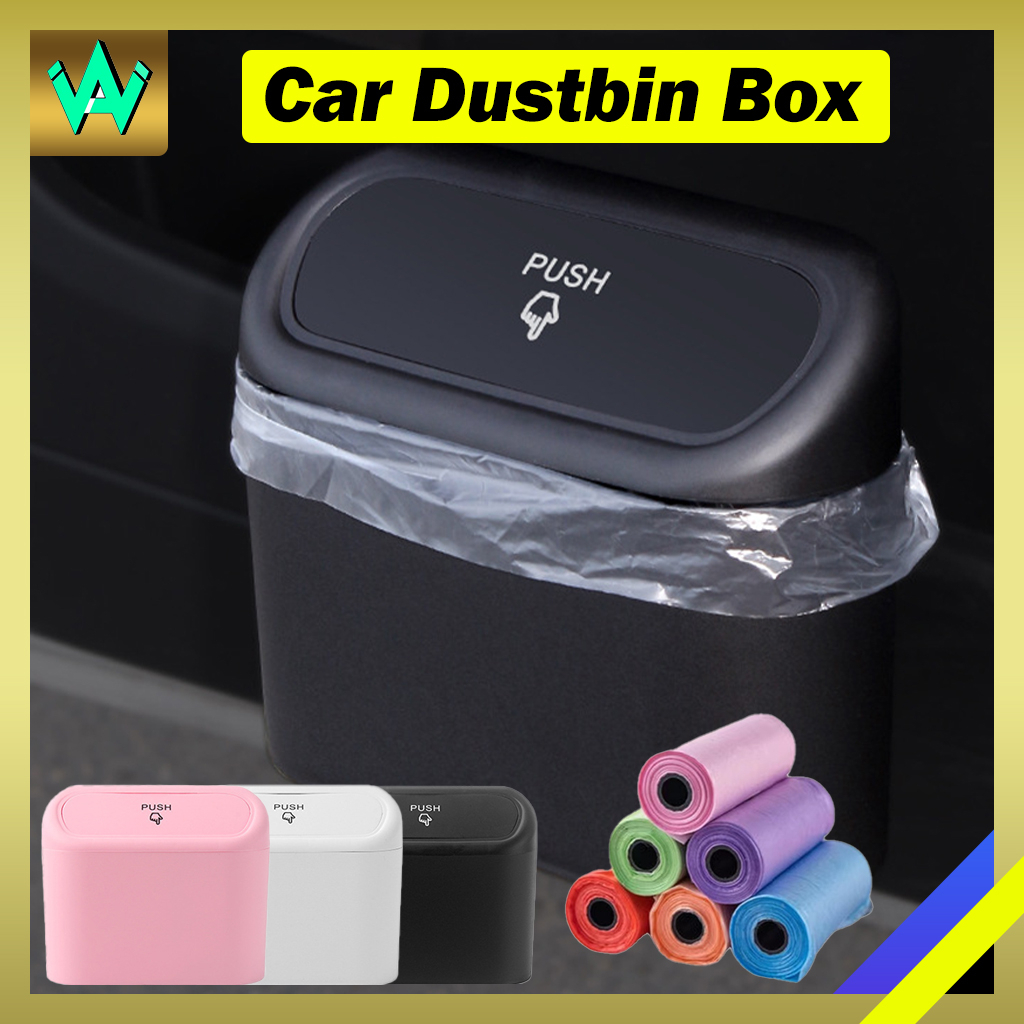 Car Dustbin Box Trash Bin Rubbish Box Mini Hanging Back Seat Waterproof Recycling Bin Storage Tong Sampah Kereta 汽车垃圾盒袋