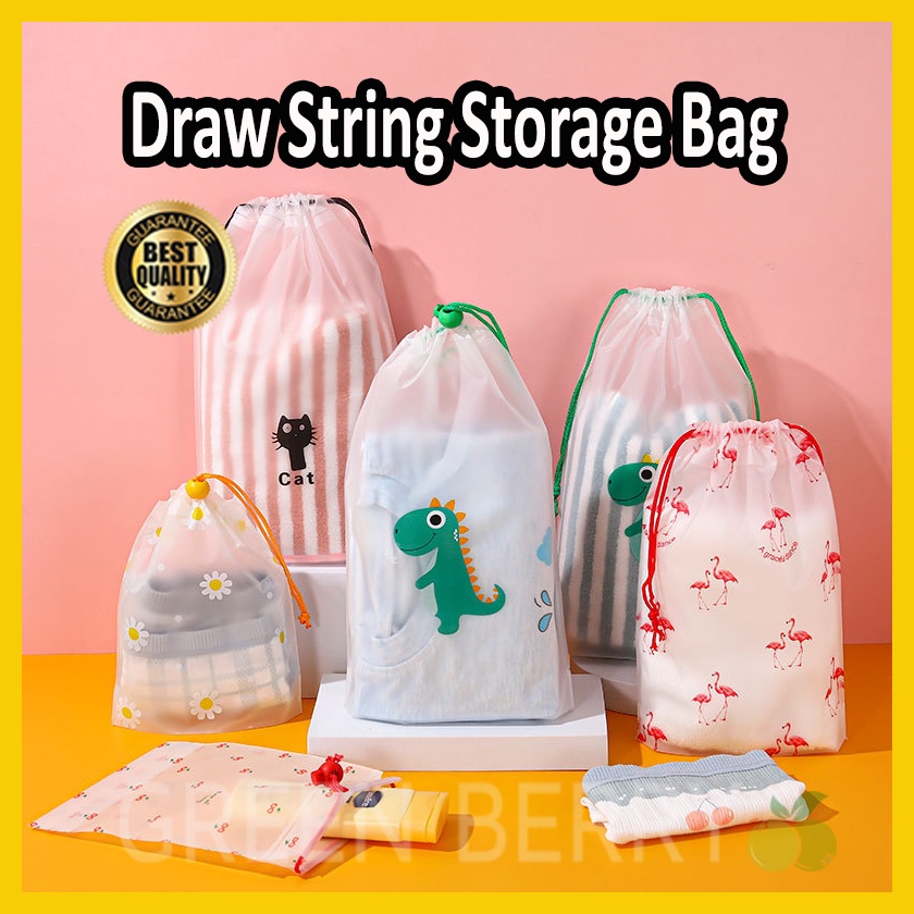 Cartoon Waterproof Storage Bag | Gift Bag | Towel Socks Packaging Bag | Plastic Frosted Drawstring Bag | Bag Plastik