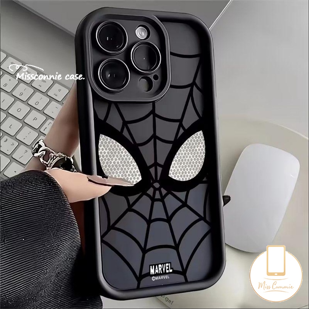 Casetify Cool Anime Spider-Man Couples Case Compatible for IPhone 11 15 14 13 12 Pro Max 7 X 8 6S 6 Plus XR 7Plus XS MAX SE 2020 Trendy Brand Anime MARVEL Angel Eyes Soft Case