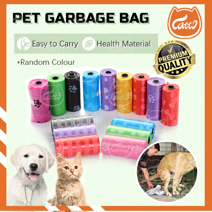 CATTO Pet Garbage Bag Disposal Bag Pets Poop Plastic Bags for Dog Cat Waste Poo Bag Clean Up Refill Rolls Plastik beg