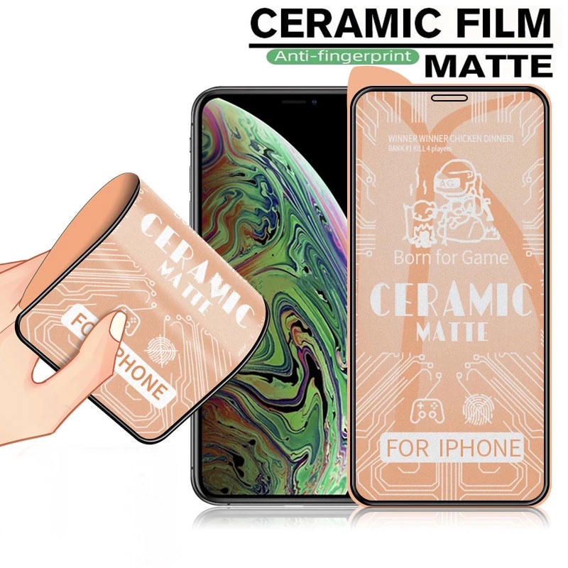 Ceramic Matte Full Tempered Film Glass For iPhone 15 Ultra 14 13 12 Mini 11 Pro X Xs Max Xr 7 8 6 6s Plus 2020 SE2 SE3 2022 2023 5G 4G