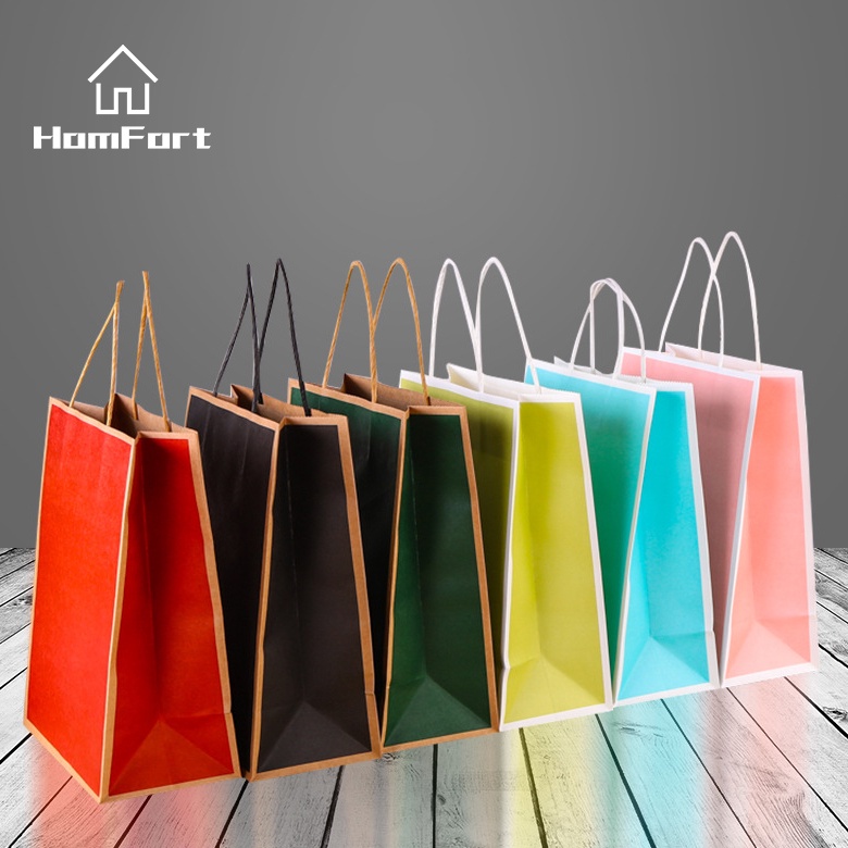 CHEAPEST in SHOPEE Plain Colour Kraft Paper Bag Birthday Paper Bag Shopping Paper Bag Door Gift Paper Bag