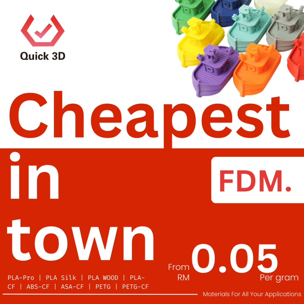 [Cheapest in Town From 0.05/g] FDM 3D Printing Service - PLA / ABS / PETG / ASA / Carbon Fiber