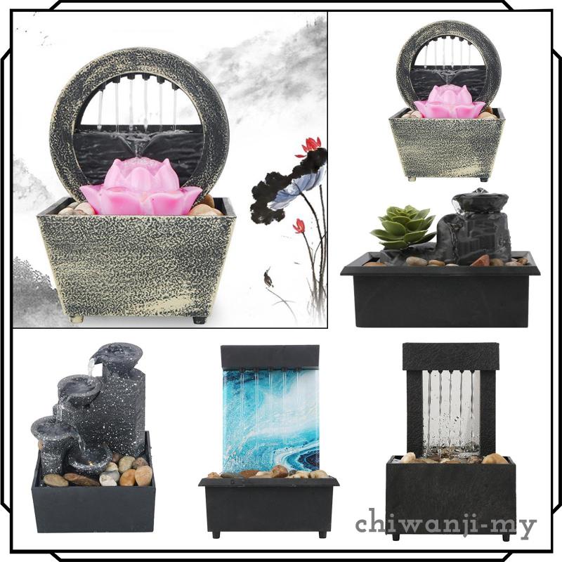 [ChiwanjifcMY] Resin USB Indoor Water Fountain Garden Table Waterfall Home Sculpture Decor