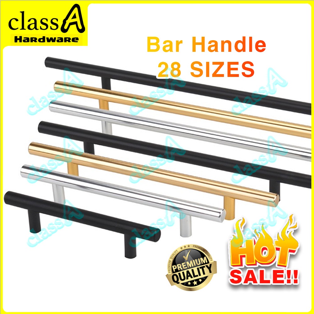 ClassAHW Solid Gold Black Kitchen Drawer Cabinet Modern T Bar Furniture Handle Knob Pull Pemegang Pintu Warna Hitam Emas