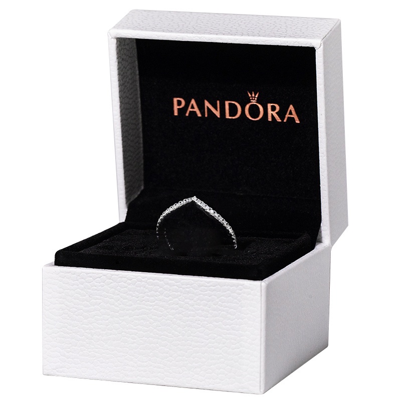 Classic Pandora V shape Ring Promise Ring 925 Silver Wedding Engagement Ring Cubic Zirconia Diamond Ring