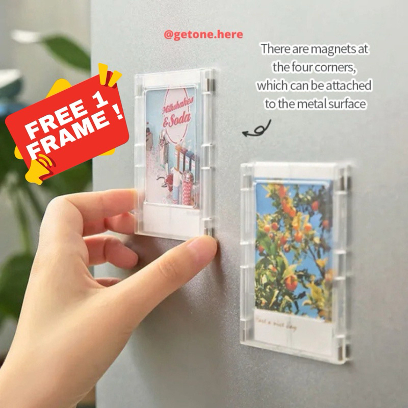 [CLEARANCE SALE ] 3inch Magnetic Instax Mini Photo Frame Clear Photocard Instax Holder Fridge DIY Deco