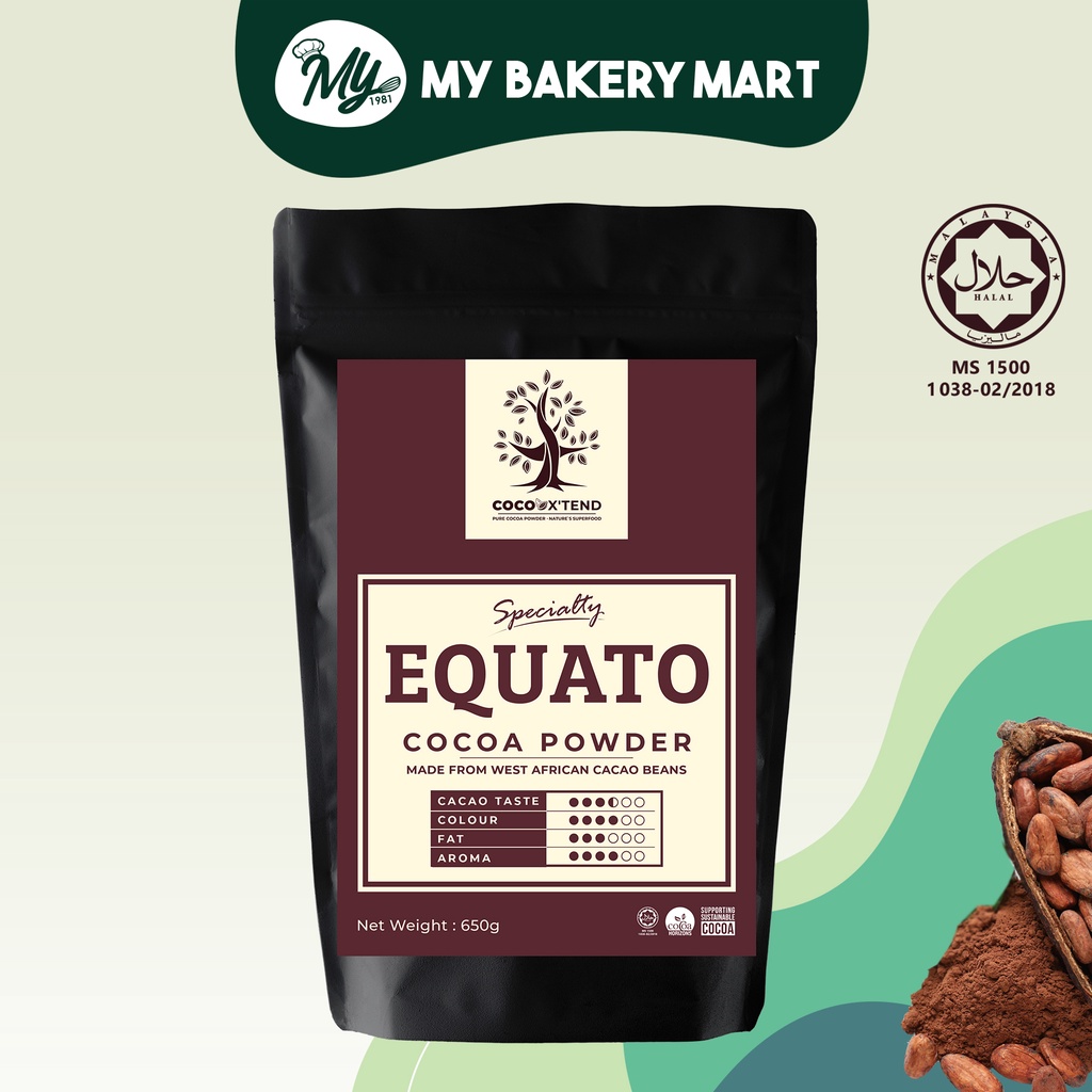 COCOAX'TEND EQUATO Cocoa Powder 650g All-purpose sugarless chocolate powder West African Cacao Beans 顶级纯可可粉烘培饮料