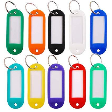 Colour Plastic Keychain Label ID Name Room Address TEL Number Marker Key Tag With Ring Luggage Office Stationery 标记钥匙牌