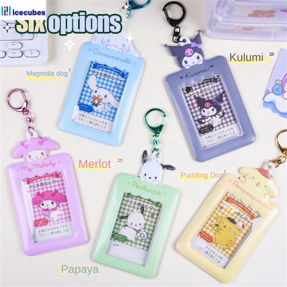 Commuter Essentials Idol Photo Cards Trending Multi-slot Card Bag For Students Functional K-pop Idol Merchandise Keychain Pendant Popular Back To School Bus Pass Case ICECUBES