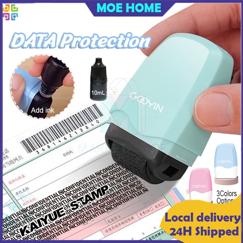 Confidential Seal Data Protection Roller Security Stamp Roller Privacy Cover Eliminator Self-Inking Stamp Roller 保密印章
