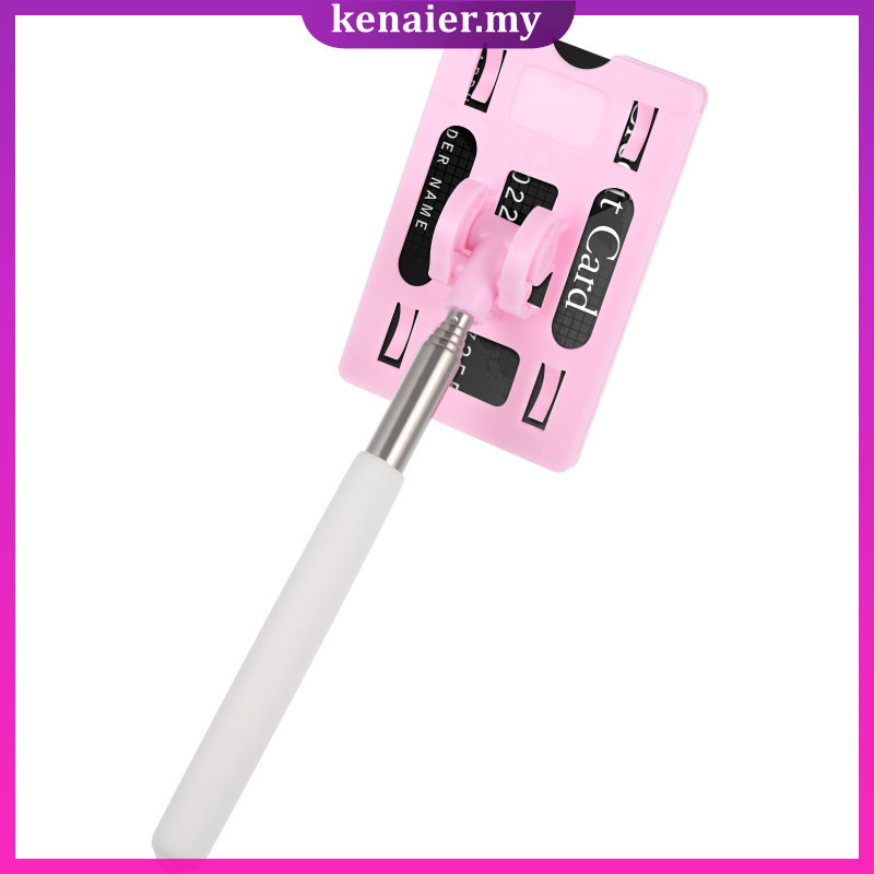 Contactless Parking Fee Payment Card Telescopic Check Rod (pink + Pure White) Holder Toll Swiping Stick Grabber kenaier