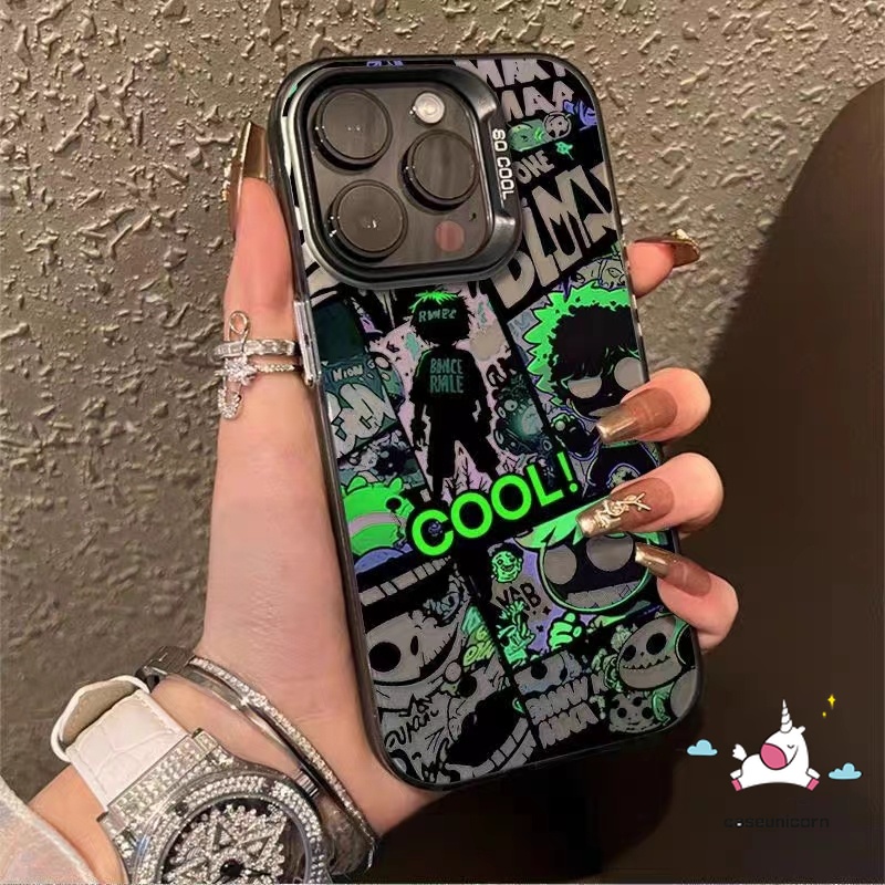 Cool Aliens Cartoon Dark Diablo Comic Phone Case Compatible for IPhone 15 14 Pro Max 11 14 13 12 15 Pro Max X XR XS Max 15Plus Anime Luxury Plating Metal Shockproof Soft Case