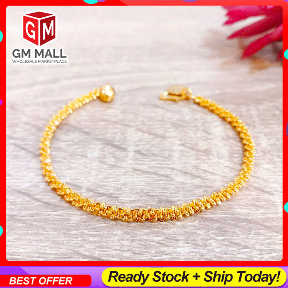 Cop 916 Emas Bangkok Emas Korea GM Mall Bracelet - Gelang Tangan Gold Plated Bulu Comel Emas