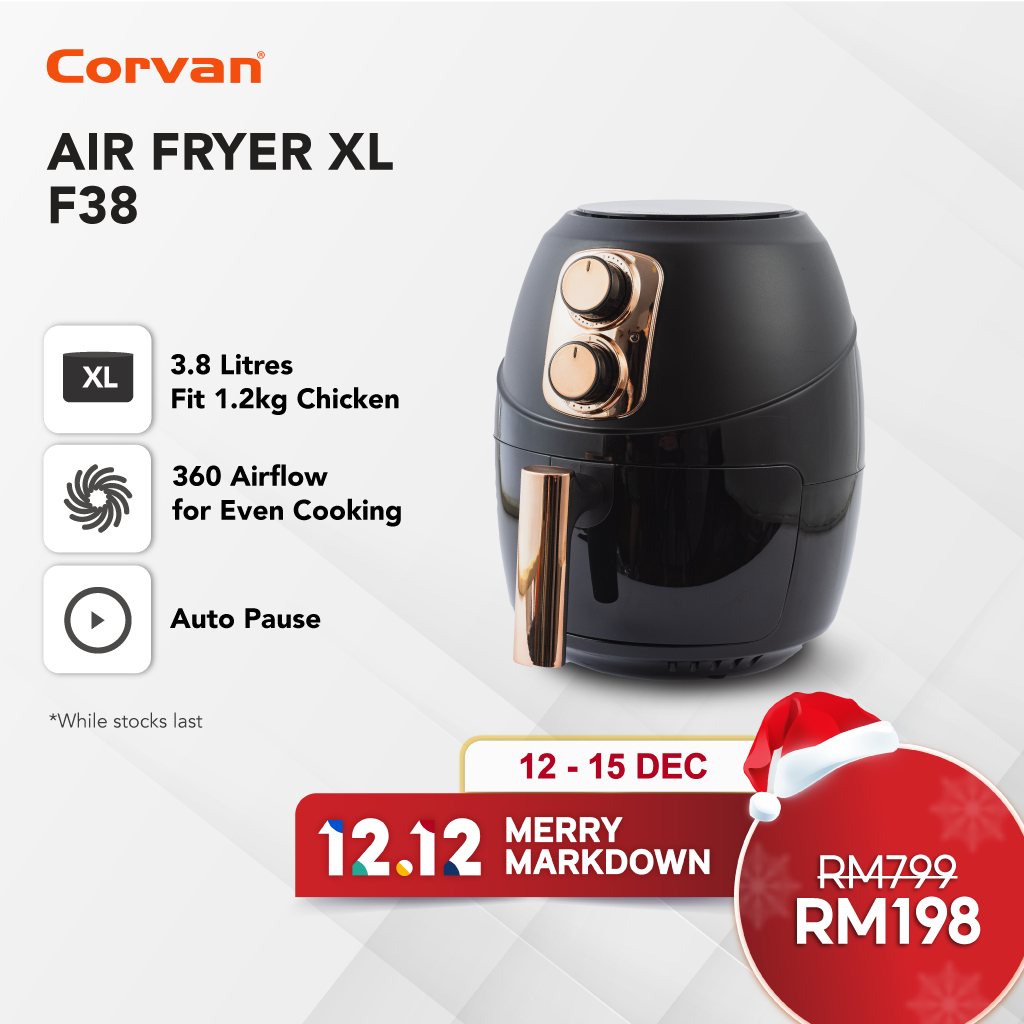 Corvan 3D Air Fryer F38 Premium Grade - Rose Gold / Size XL