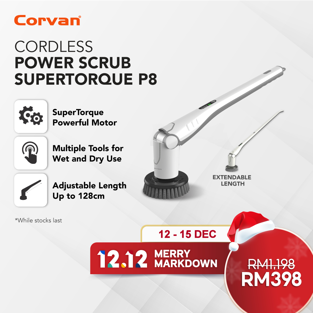 Corvan Power Scrub P8 - Scrub, Polish and Wax with dual speed SuperTorque technology