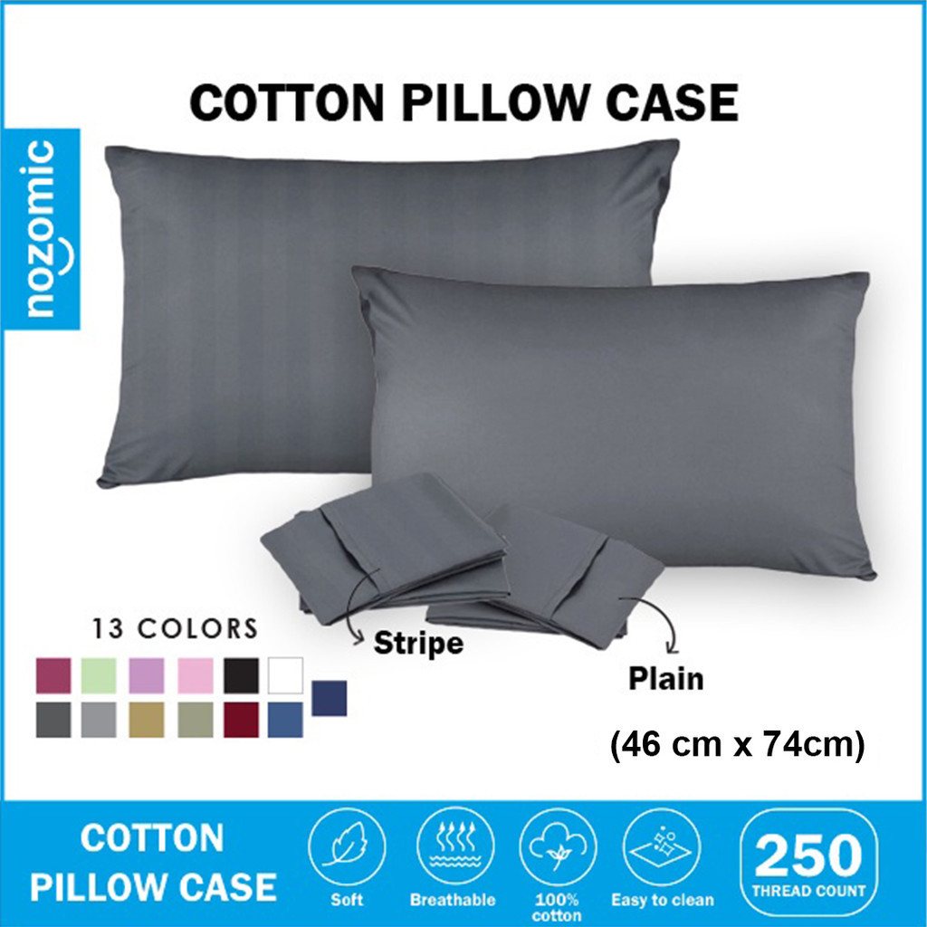 Cotton Soft Bed Pillow Case Plain Aloe Cotton Pillow Case Cover Cushion Sarung Bantal Cotton Plain Murah 46cm x 71cm