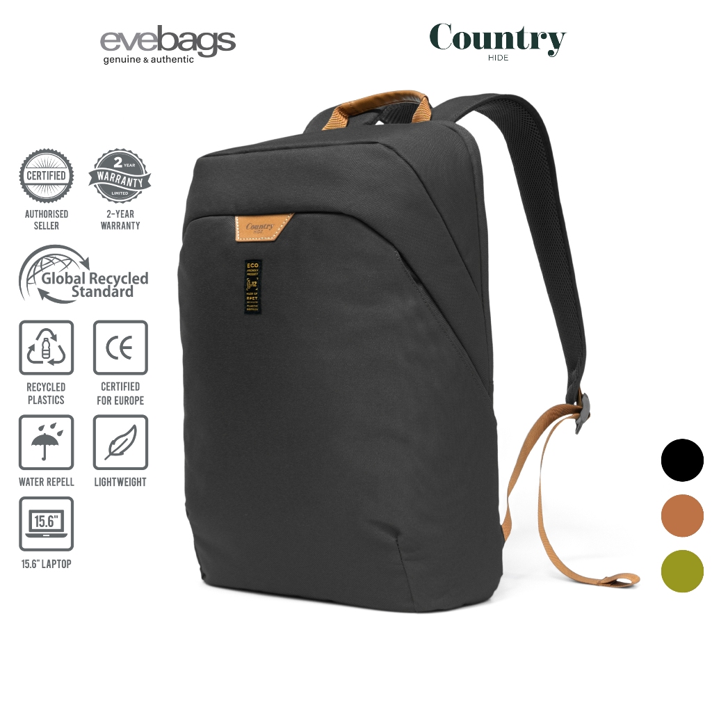 COUNTRY HIDE EARTH Water Resistant Unisex Eco-Friendly Laptop Computer Backpack w Paddle Tablet Compartment CH09-H26100