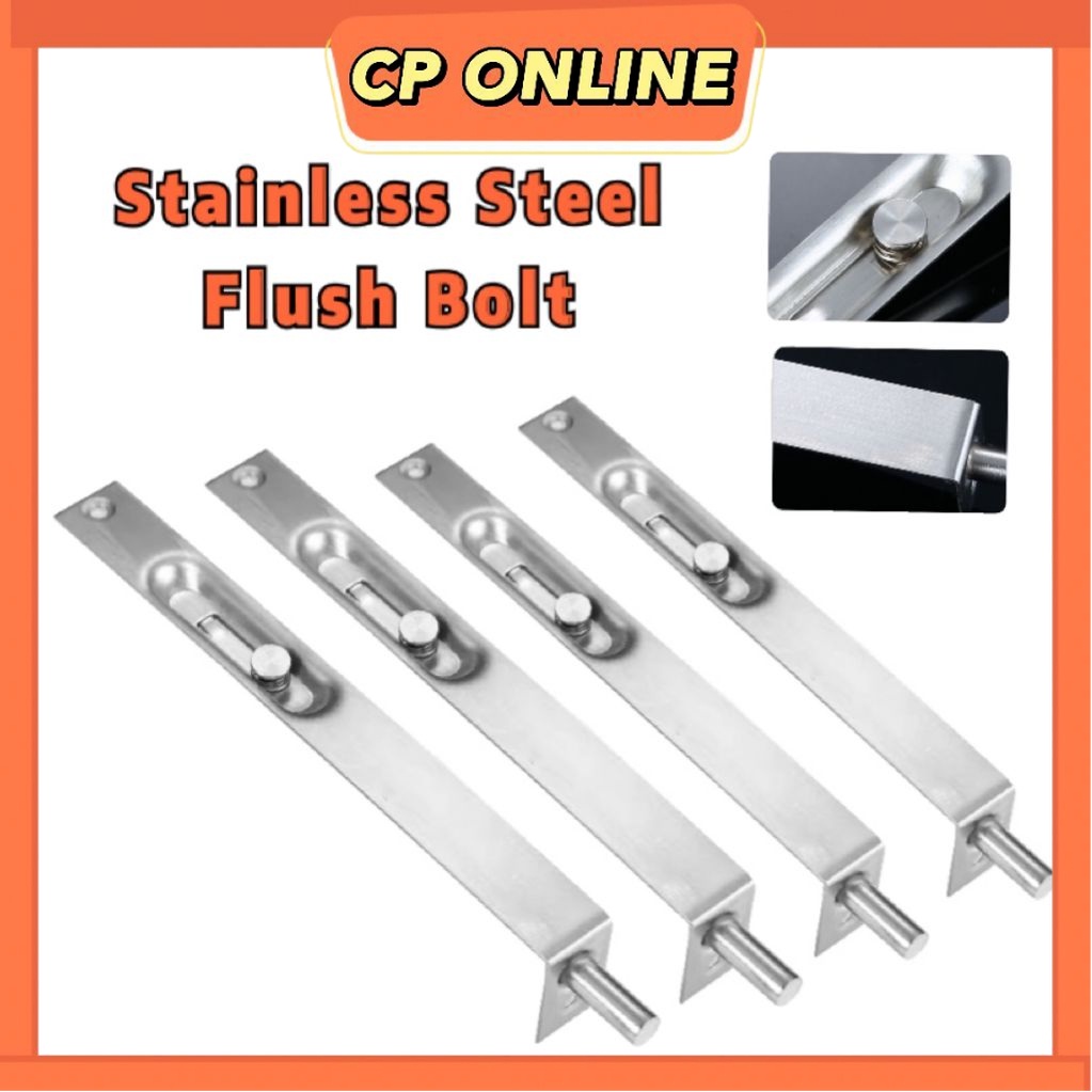 CP ONLINE Stainless Steel Suit/ Flush Bolt/ Door Bolt Welding Door Latch Welding Grill Pintu Grill Selak Pintu 圆制暗门插