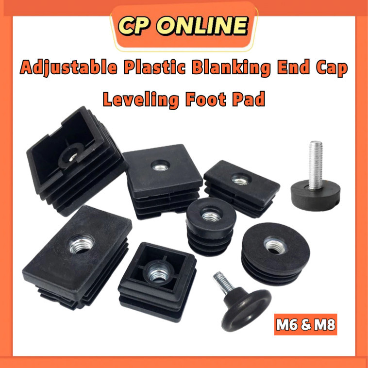 CP ONLINE Thread Plastic Blanking End Cap Adjustable Threaded Nut Insert Plug Cover Screw Leg Stopper Furniture Leveler