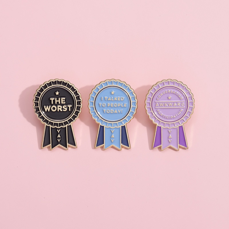 Creative Introvert Award Enamel Pins Brooches Quotes Inspirational Brooch Lapel Badges Funny Jewelry Gift for Kids Friends