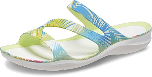 Crocs Women's Swiftwater Sandals, White/Tropical, 8