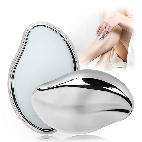 Crystal Hair Eraser,Reusable Crystal Hair Remover Magic Painless Exfoliation Hair Removal Tool, Magic Hair Eraser for Back Arms Legs Fast & Easy Crystal Hair Eraser for Women and Men (Silver)