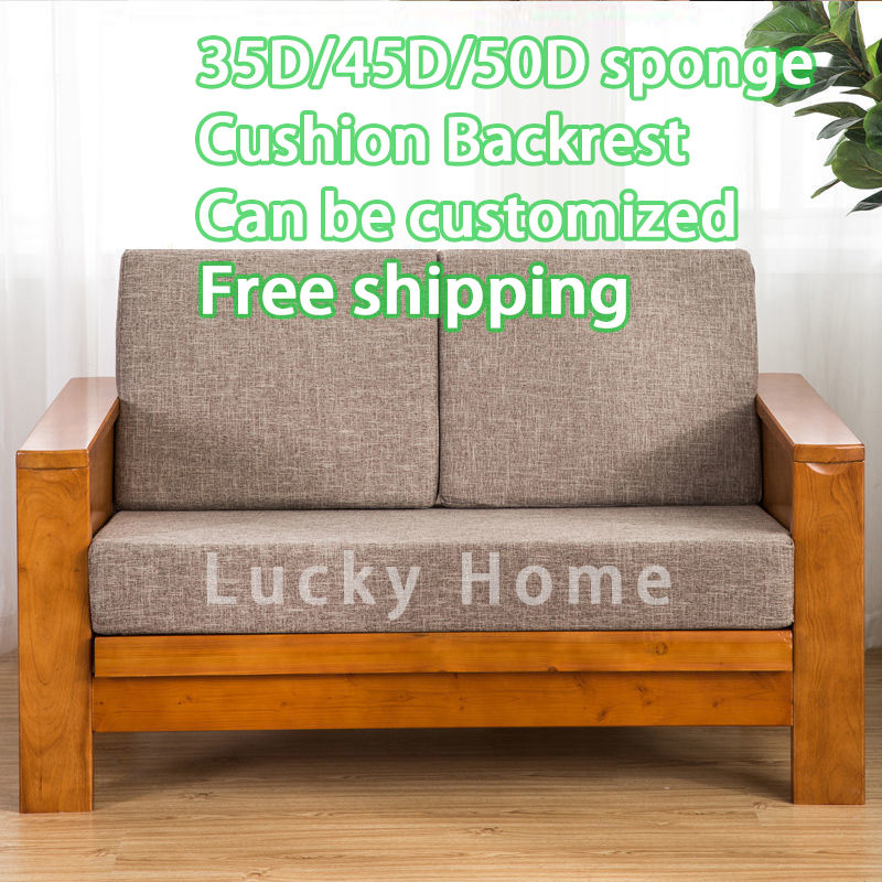 Custom 35D 45D 50D high density sponge sofa cushion extra hard cotton foam thick custom solid wood seat back