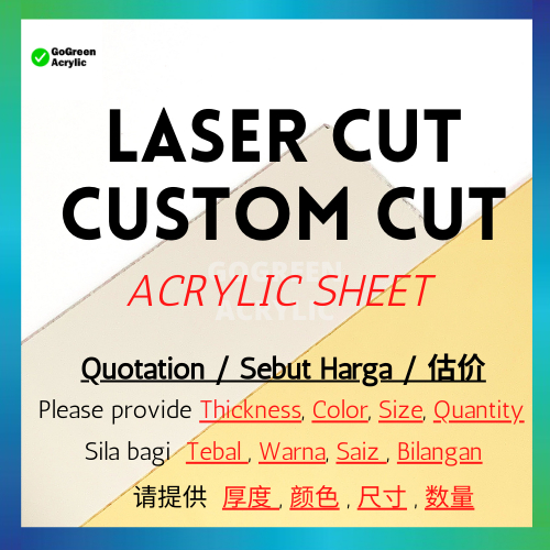 ⚠Custom Cut⚠ Laser Cut | Acrylic Sheet | Perspex | Acrylic Board | Plexiglass | Transparent Clear Plastic Sheet