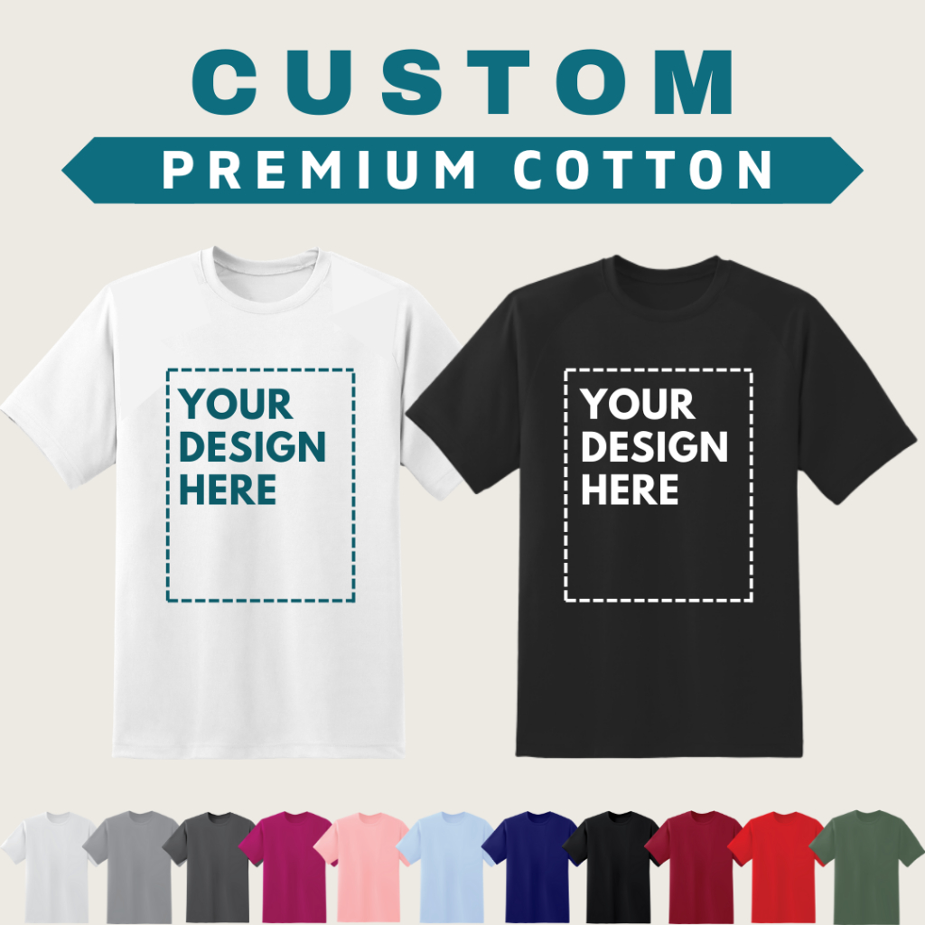 CUSTOM T-shirt Printing Premium Cotton Print T-shirt Cetak Baju Short Sleeve