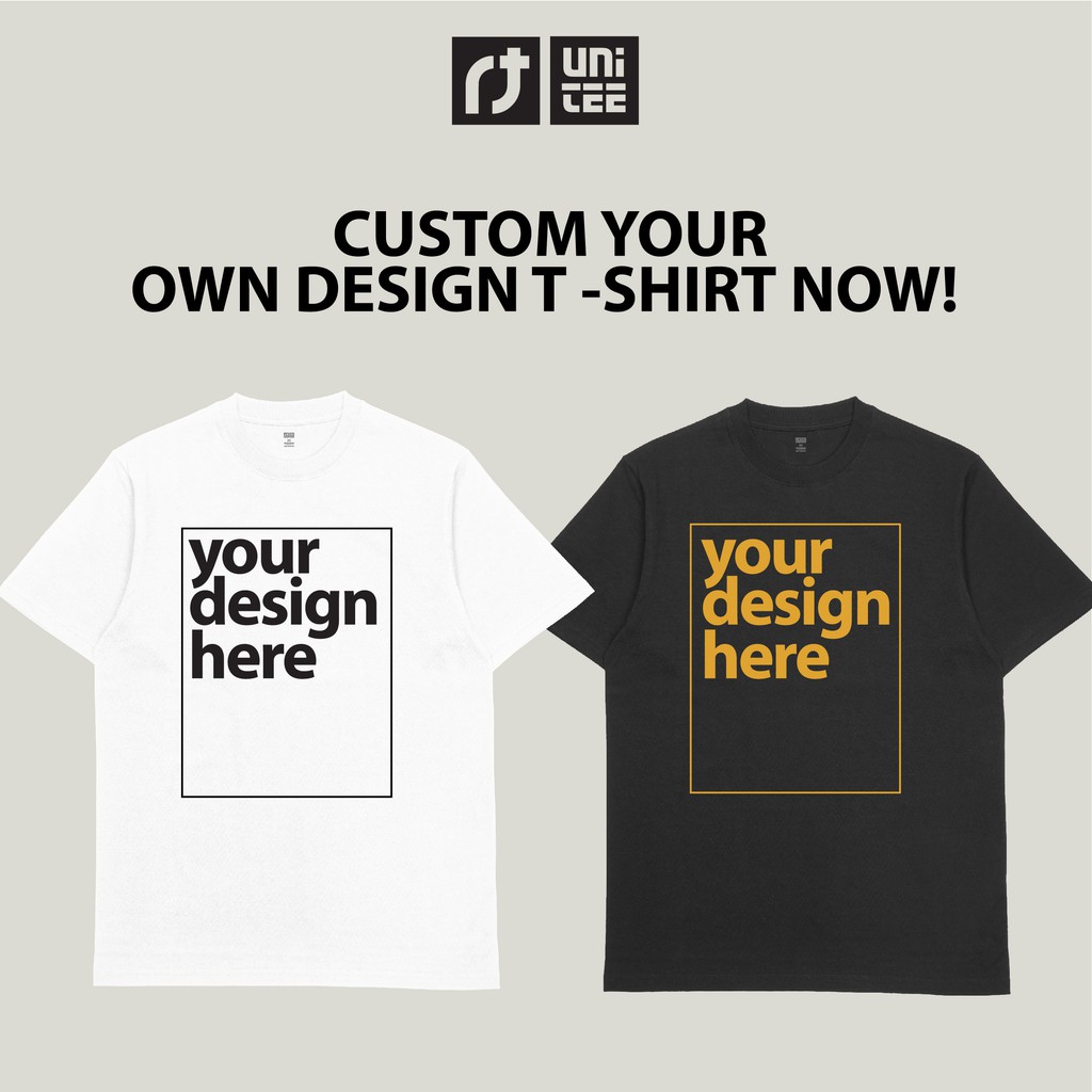 CUSTOM T-Shirt Printing Service Cetak Baju Cotton 190gsm [ NO MINIMUM ORDER ]