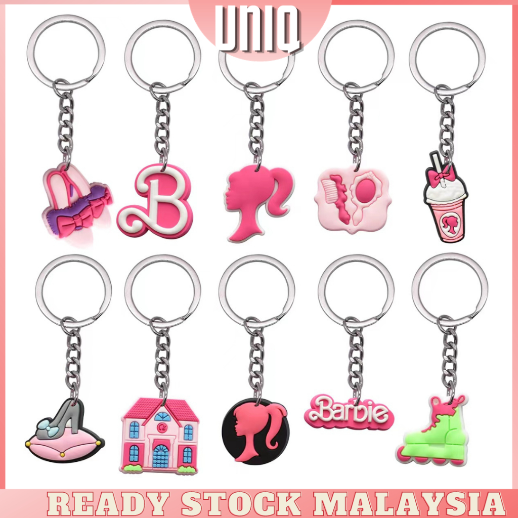 Cute Barbie Keychain Cartoon Barbie Doll Pendant Pendant Love Key Ring Phone Car Pink Keychain 芭比钥匙扣