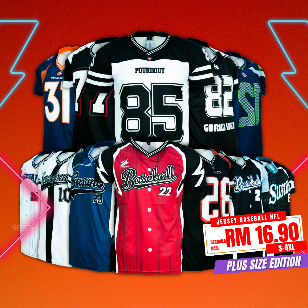 CY 0747 (S-4XL) Plus Size New jerseys NFL / Baju NFL / Jersey Shirt /Baju Baseball Hockey / Full Print Jersey 200gsm