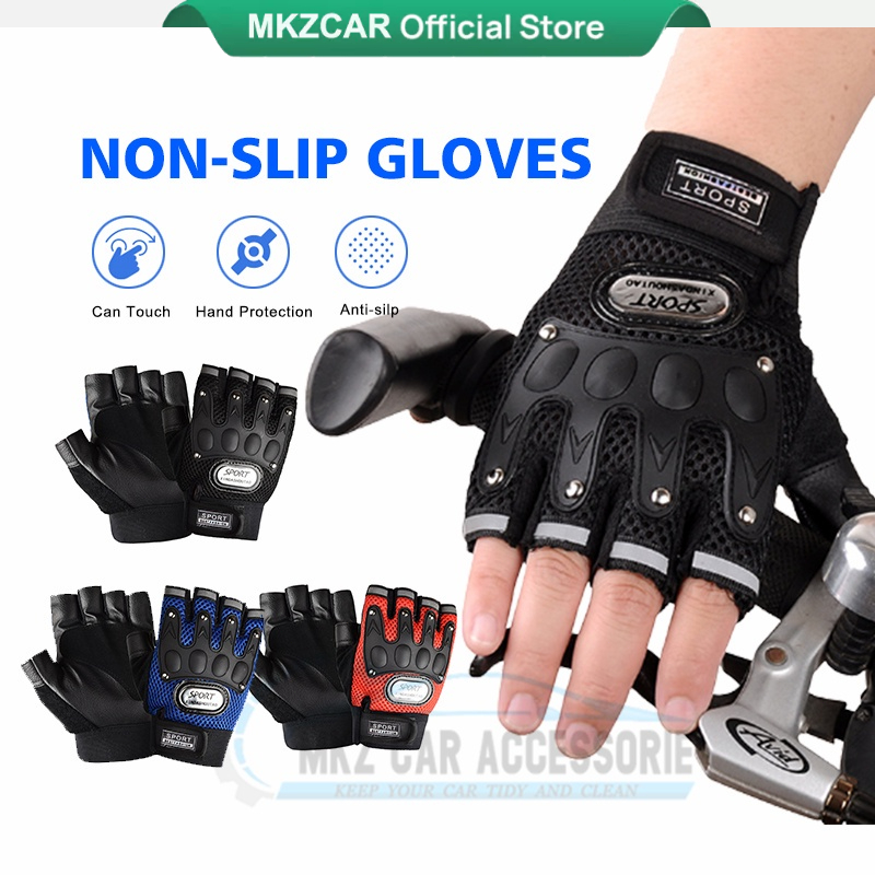 Cycling Glove Half Finger Motor Pro Biker Gloves Motorcycle Riding Racing Cycling Hiking Separuh Jari Sarung Tangan