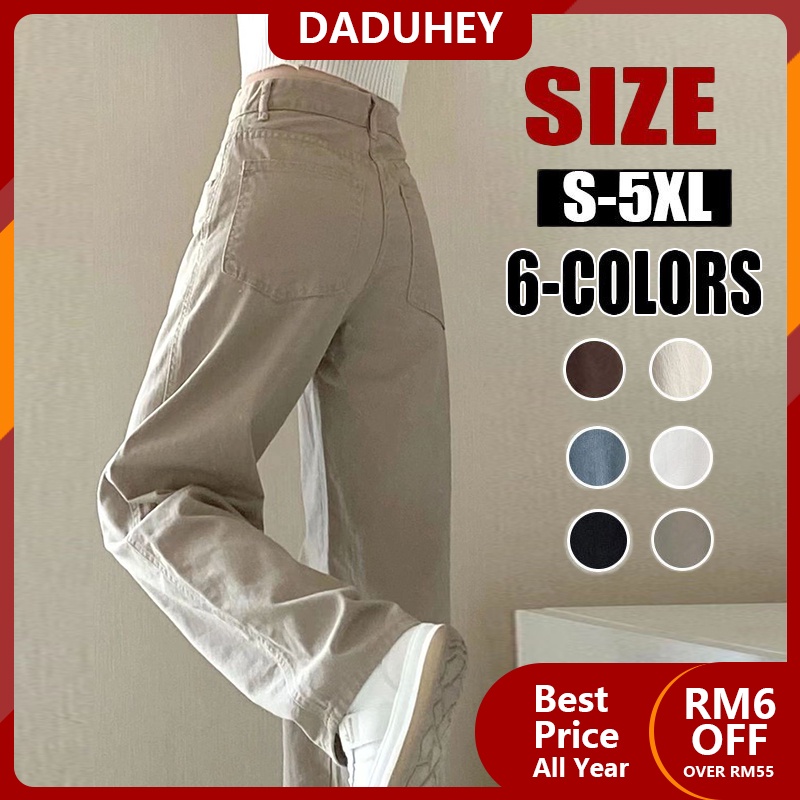 DaDuHey 6 Colors Loose Wide Leg Jeans Women High Waist Casual High Street Ladies Denim Jeans Pants(Add On Deals)