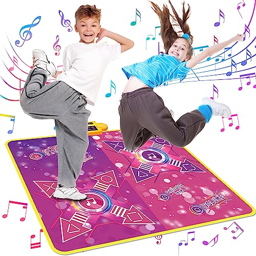 Dance Mat, Gift Toys for Girls 3 4 5 6 7 8 Years Old | Dance Mat for Kids Girls Age 4-8, Electronic Toddler Dance Pad Built-in 8 Music 8 Modes 3 PK Challenge Levels, Gifts for Children Age 3-12