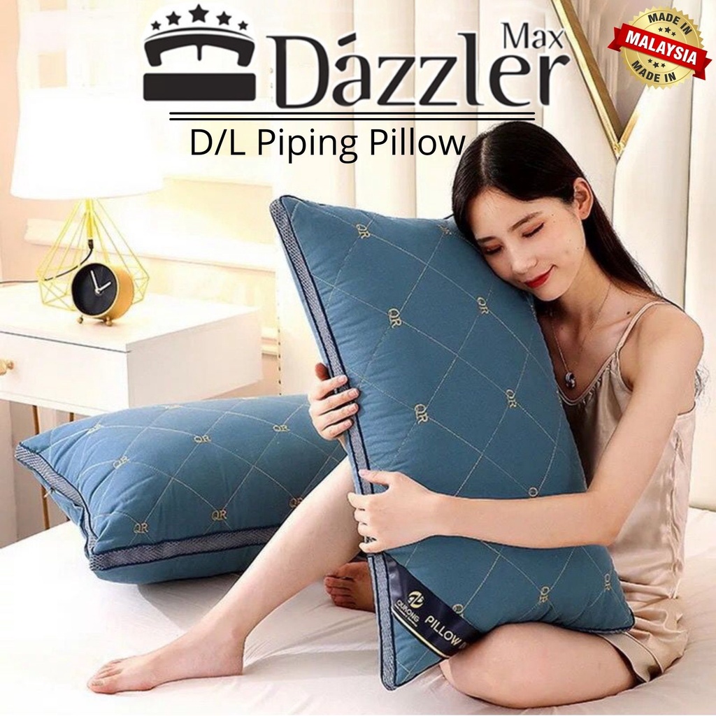 Dazzler Max D/L piping Soft Yet Supportive Pillow 48cmx74cm 19inch x 29inch 1kg and 1.15kg Filling