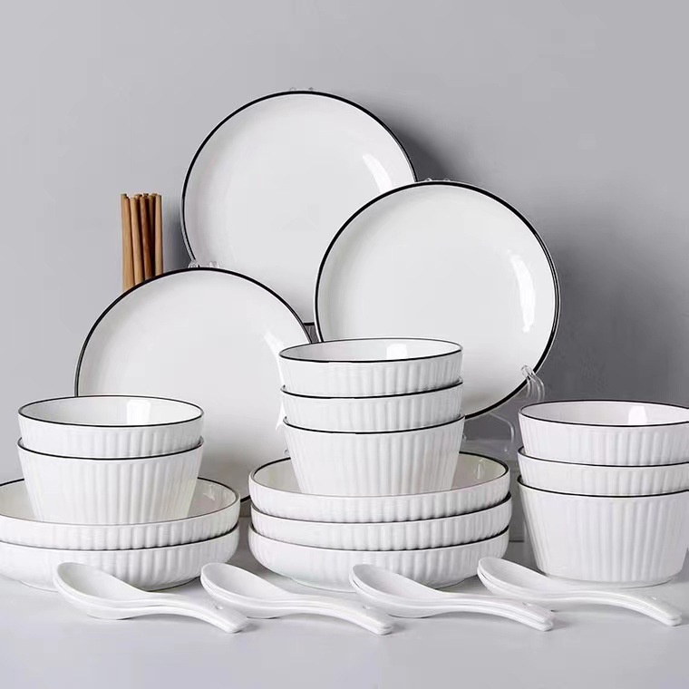 DC Ceramic Dinnerware Serving Porcelain Stoneware Plate Glazed Seramic Pasta Bowl Decorative Handcrafted Platters