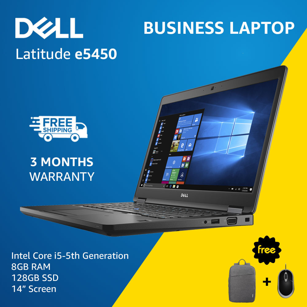 Dell Latitude e5450, Intel Core i5-5th gen, 8GB RAM, 128 GB SSD, Windows 10, Laptop Student Office