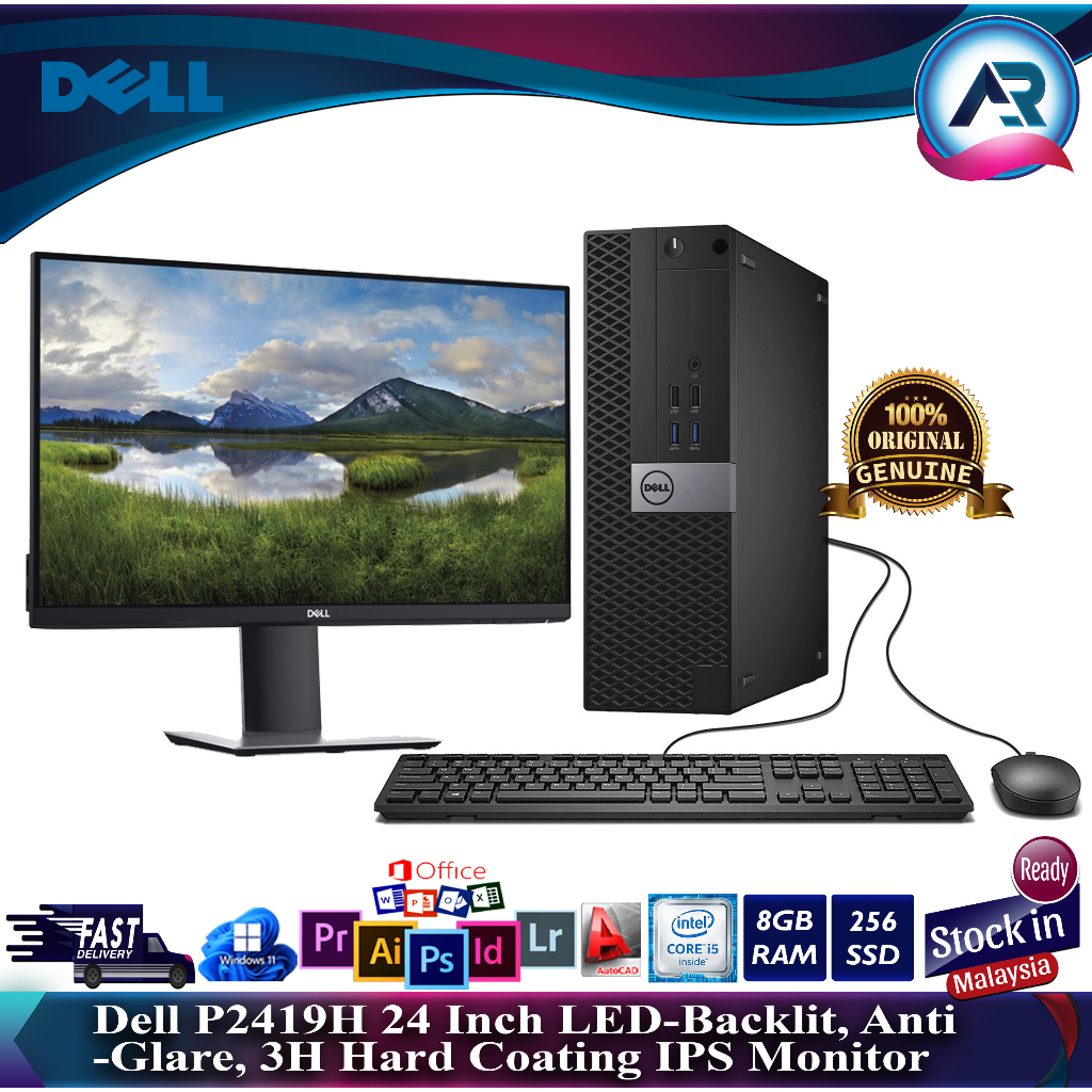 DELL OPTIPLEX 7040 SFF DESKTOP PC WITH AN INTEL CORE I5-6500 PROCESSOR 16GB RAM 512GB SSD AND THE DELL P2419H 24" LED IP