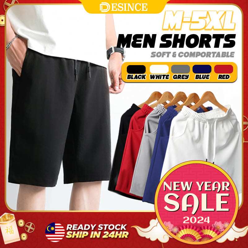 DESINCE Men Casual Shorts Plus Size Short Pants Drawstring Gym Home Comfy Clothing Seluar Pendek Lelaki 男短裤 MP 141