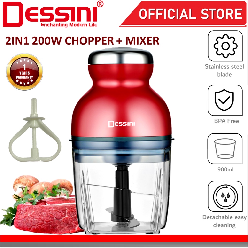 DESSINI ITALY RS-1686 900mL Capsule Cutter Spin Chopper Blender Grinder Mixer Mincer Masher Juicer Pengisar Pengadun