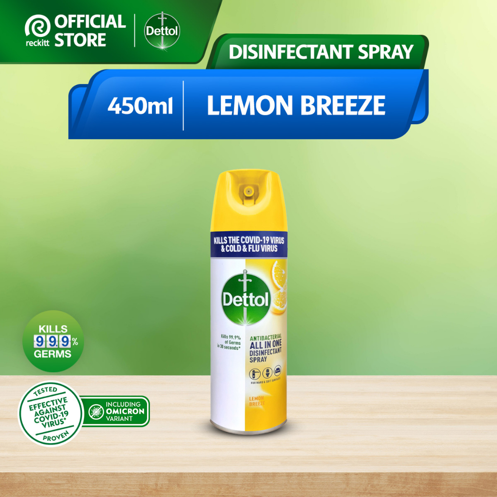 Dettol Antibacterial Disinfectant Spray Lemon Breeze 450ml