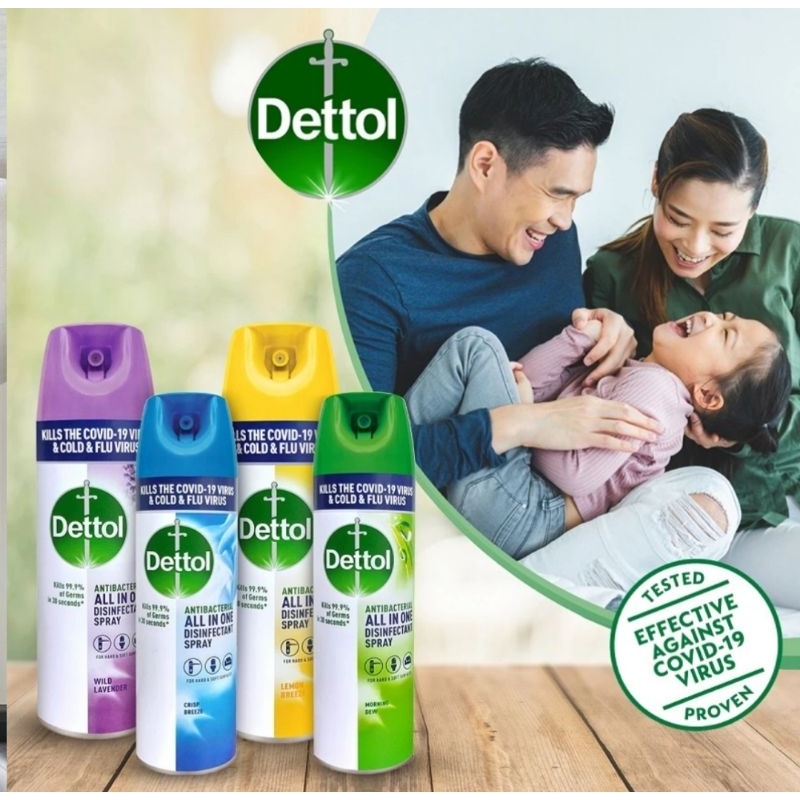 Dettol Disinfectant Spray 450ml Antibacterial Lemon Breeze | Lavender | Sakura Blossom | Morning Dew | Crisp Breeze