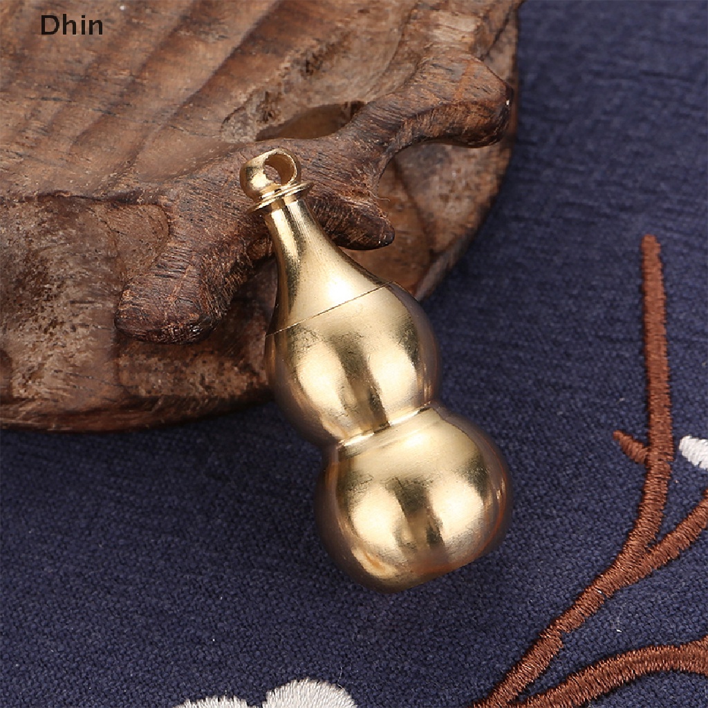 [Dhin] Traditional Chinese Natural Feng Shui Gourd Brass Mental Wu Lou Wu Lu For Health Enhance Buddhist Good Luck Home Ornament Decor Brass Gourd Pendant Can Hold Cinnabar Keychai