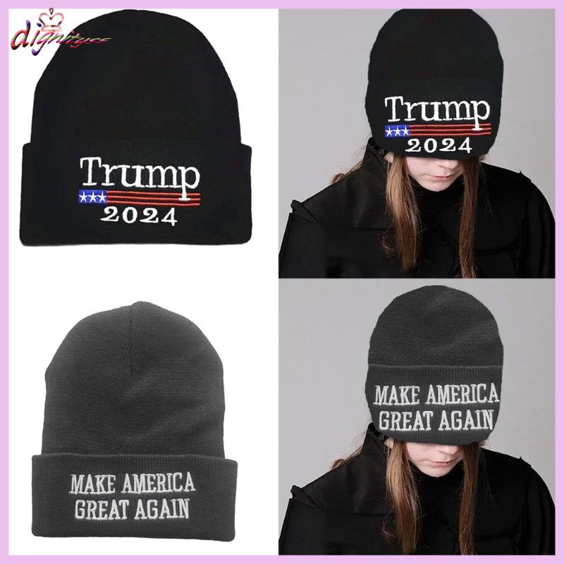 dignityss 2024 Embroidered Hat Election Beanie Merch Women Men Winter Knitted Hats