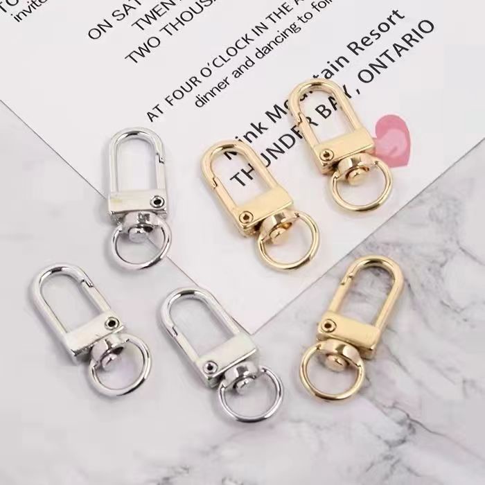 （手工 diy / 1PCS）Car Metal Key Ring Dog Buckle Hook Clasp Lobster Keychain Handmade Rotating Dog Buckle Zinc Alloy Bag Hook Buckle Chain Making diy Art Craft Material Work Gift Immortal Flower Jewelry Accessories 手工制作钥匙扣 锁匙扣 钥匙圈 包包饰品配件