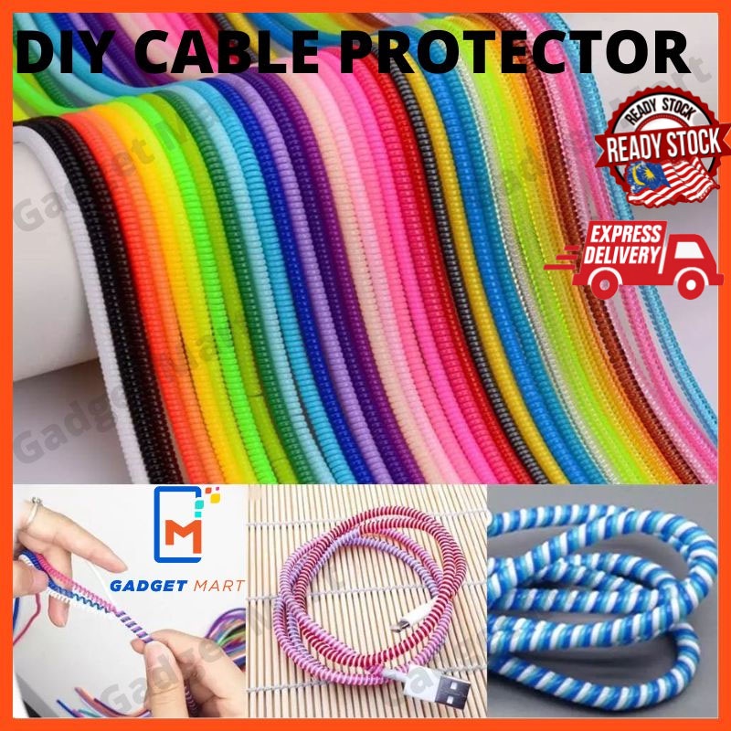 DIY Cable Protector Wrapper Wire Protection Headphone Charger USB Data Sync Charging Pelindungan Kabel 充电器保护套