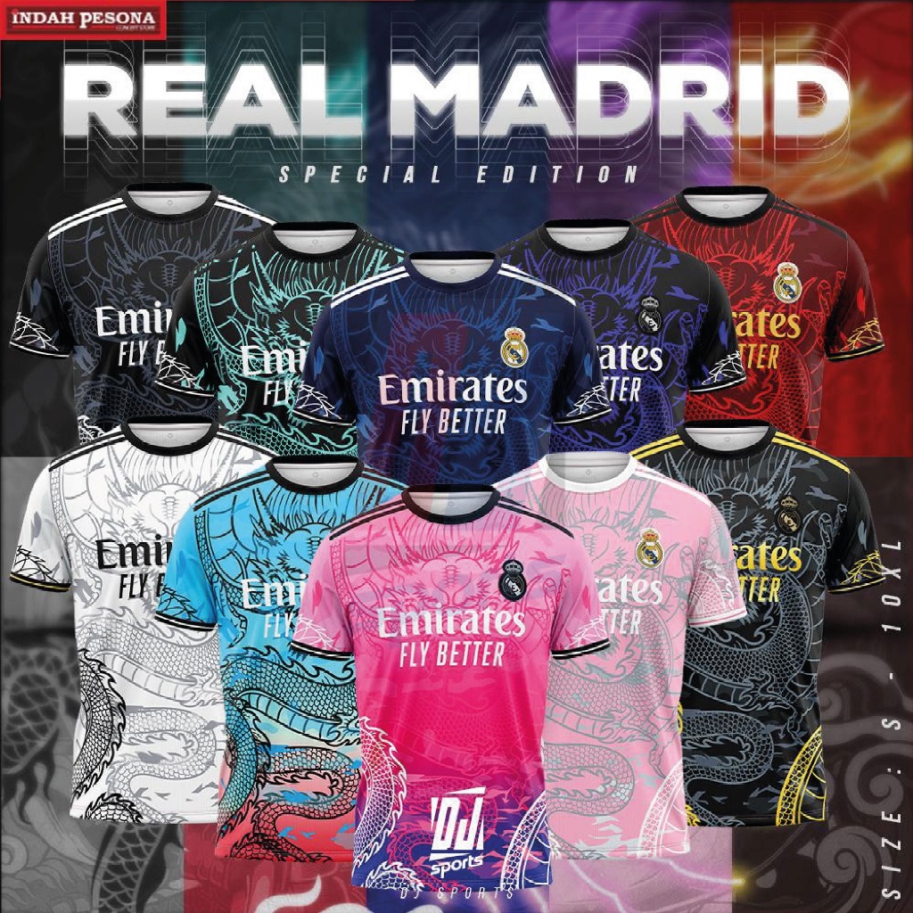 ️DJ Sport️ P1 Real Madrid Jersi Bola Jersey Football / Size: S-10XL / Baju Jersi Bola Sepak Lengan Pendek / FOOTBALL